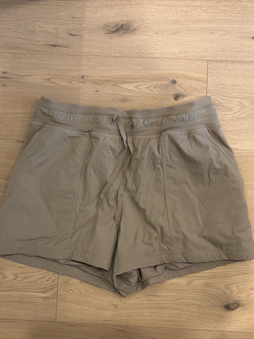lululemon athletica Women's Light Taupe Athletic Drawstring Shorts